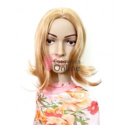 Peruca din fibra sintetica PB045 par mediu drept Blond Auriu Mixt